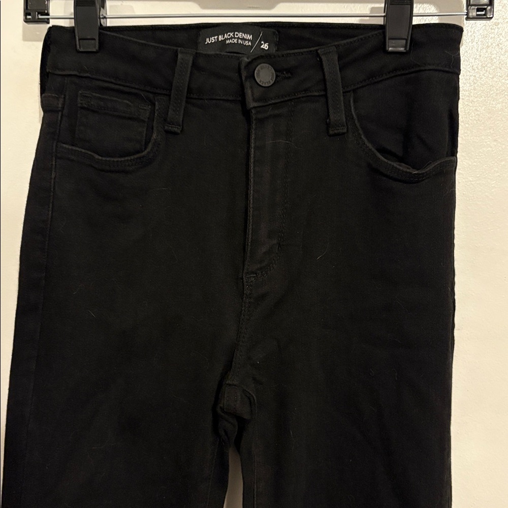 Just Black Black Denim Flare Jeans 26 - Picture 2 of 7
